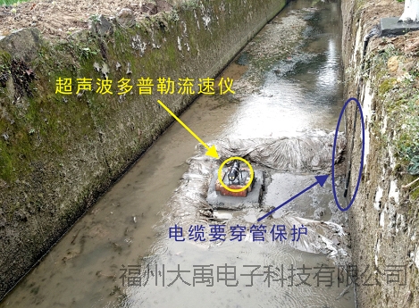 跟水利厅和水利局领导到一线去勘察多普勒明渠流量计安装现