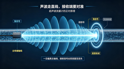 超声波流量计换能器正对原理科普 (1).png